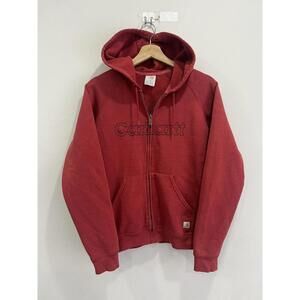 Vintage Womens Carhartt Spellout Zip Up Hoodie Sweater